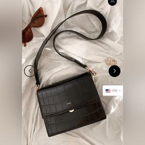 JW PEI Women’s Mini Flap Crossbody - Black Croc